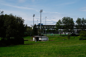 Scenic park and sports ground in Reykjavik, Iceland on a clear summer day, a Photo by AS photostudio