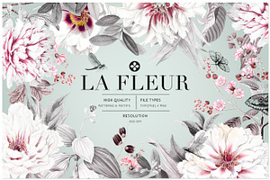 La Fleur, Pattern & Illustration Set