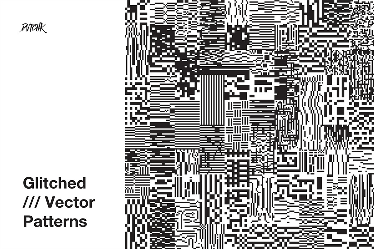 Glitched | Vector Patterns | Vol. 01, a Wallpaper Graphic by dvtchk