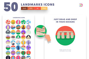 50 Landmarks Icons