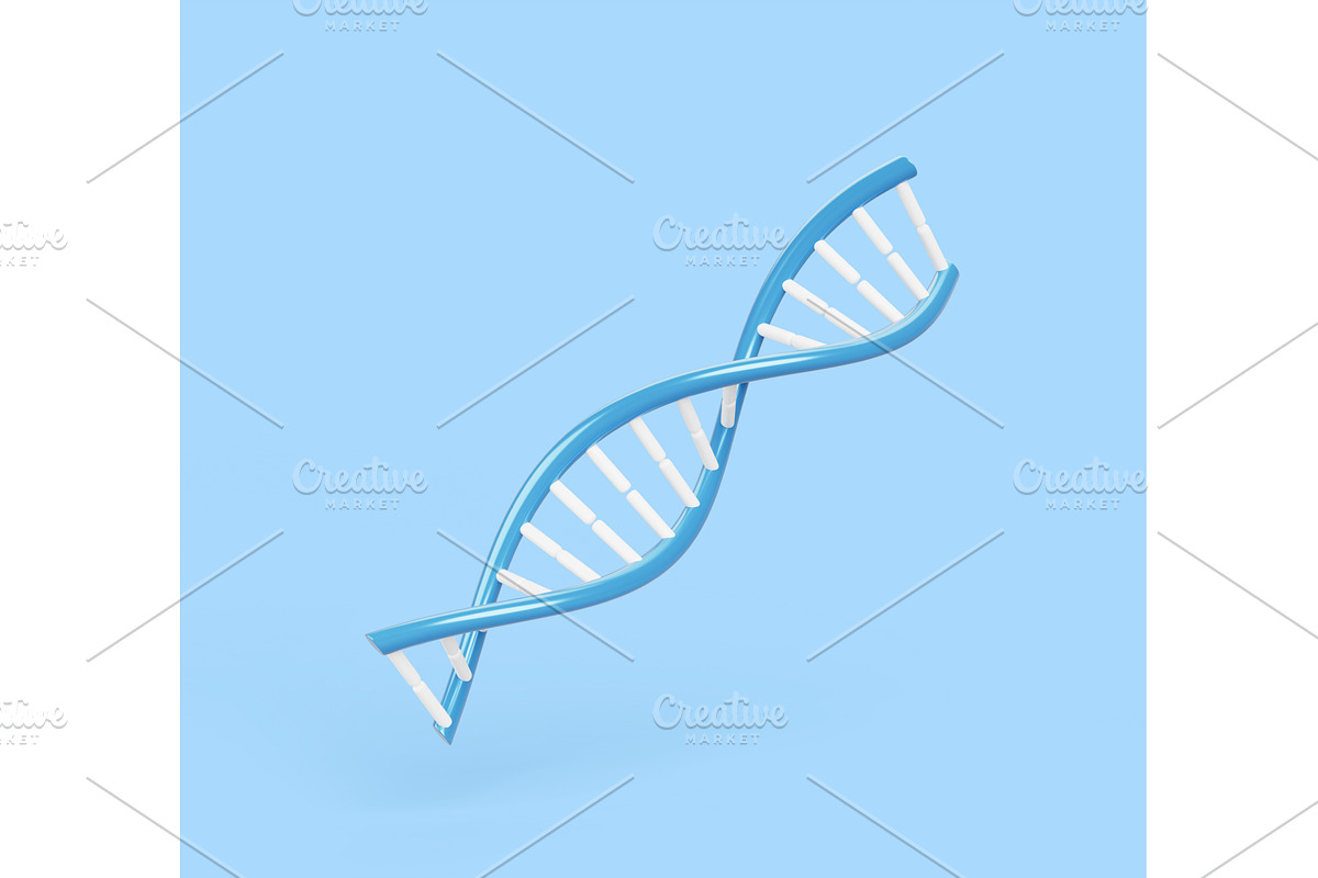 3d dna structure, molecule in shape, an Object Illustration by Marozhkastudio