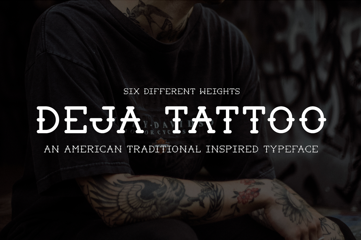 Deja Tattoo Typeface, a Font by Miles McMahon (Photo 1 of 5)