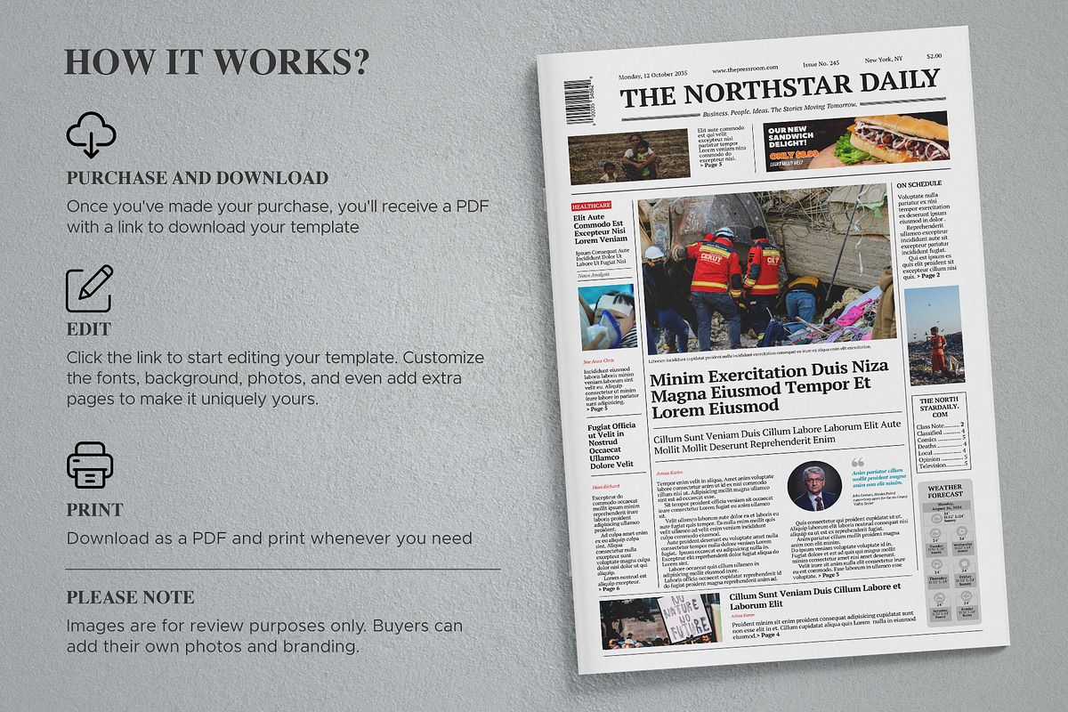 Editorial Tabloid Template, a Magazine Template by Oshin Design (Photo 5 of 5)