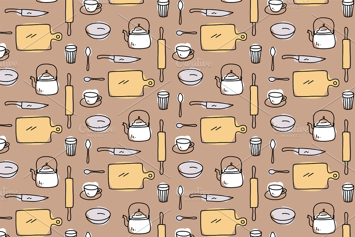 Funny kitchen patterns, a Pattern Graphic by Lyolya Profitrolya (Photo 3 of 4)