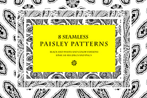 8 seamless paisley patterns