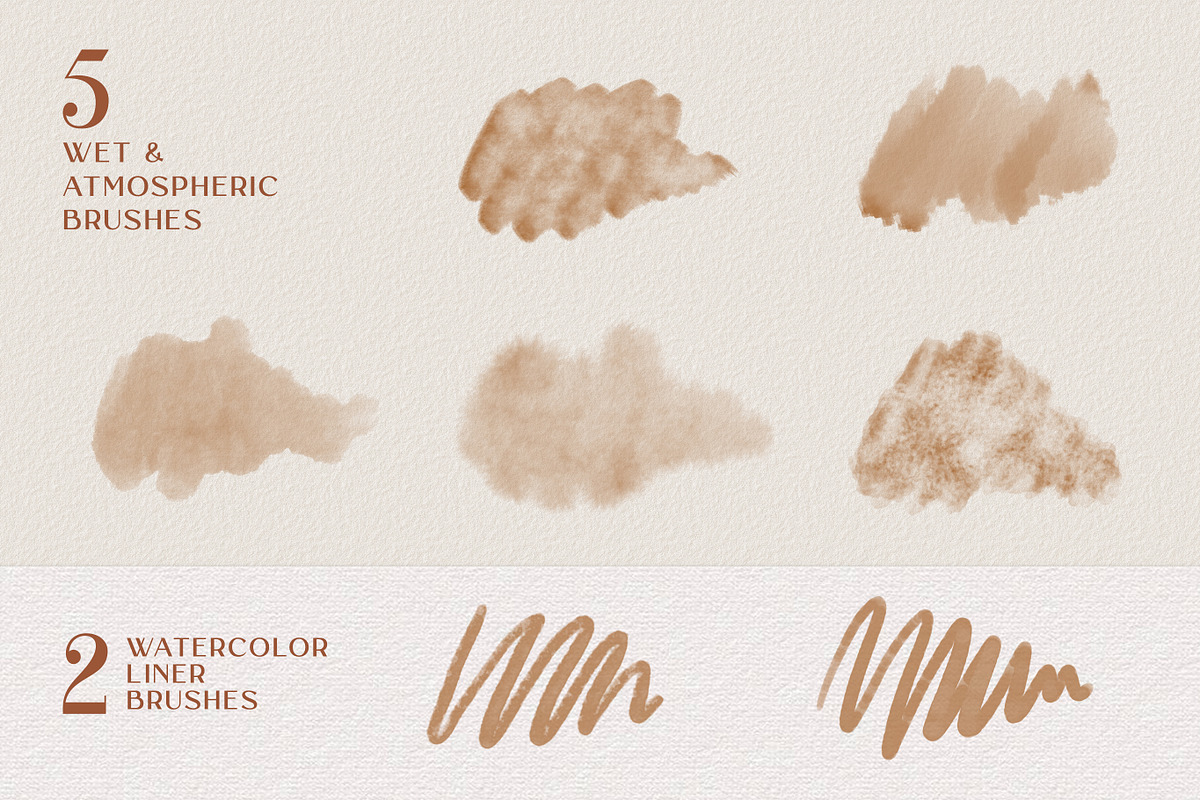 Real Watercolors - Photoshop Brushes, a Brush Add-On by GRANCI STUDIOS (Photo 5 of 9)