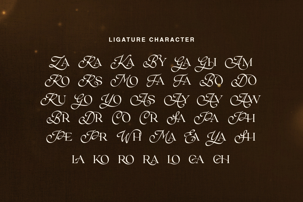 Brown Royal - Stylish Ligature Font, a Serif Font by Sarid Ezra (Photo 7 of 9)