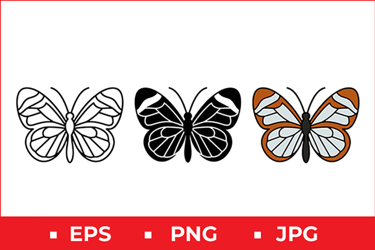Stylized Butterfly Vector Icon Set, a Solid Icon by Artonix (Photo 1 of 2)