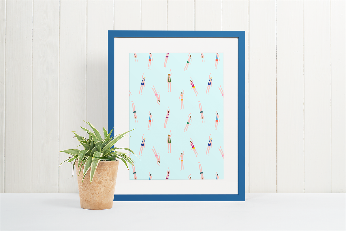 Swimmers in the pool pattern, a Pattern Graphic by bigmomentsdesign (Photo 13 of 13)