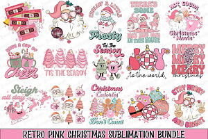 Pink Retro Christmas Design Bundle