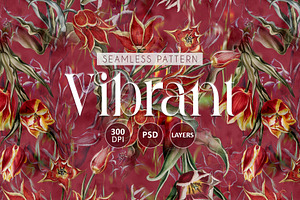 Vibrant Tulip Seamless Pattern