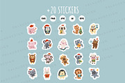 Christmas Animals Clipart Set, a Seasonal Illustration by Palau (Thumbnail 10 of 10)