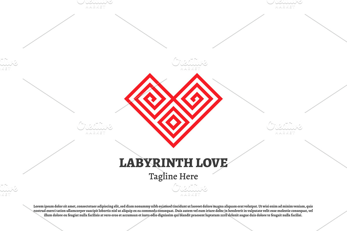 Heart Maze Logo Design Icon Vector, a Branding & Logo Template by Morvana Crew
