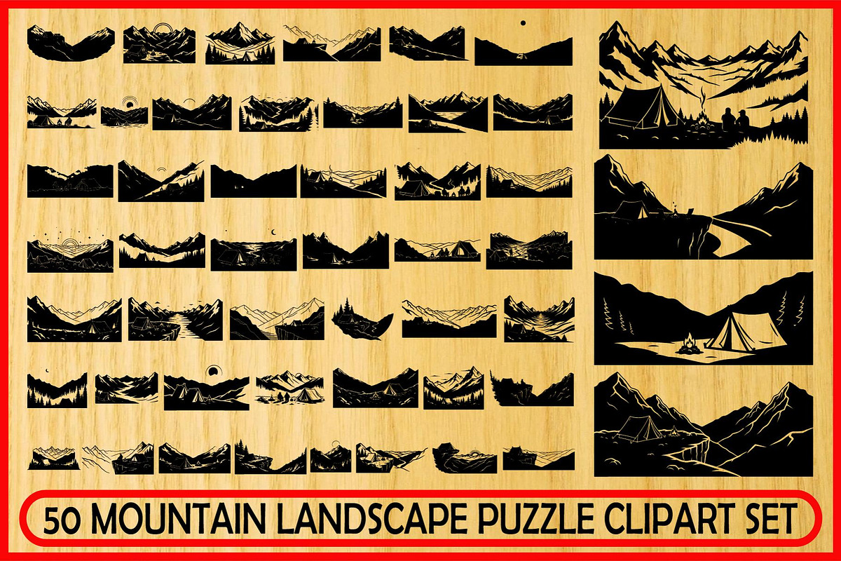 Mountain Landscape Silhouette Puzzle, a Seasonal Illustration by Designer_Momina (Photo 10 of 10)