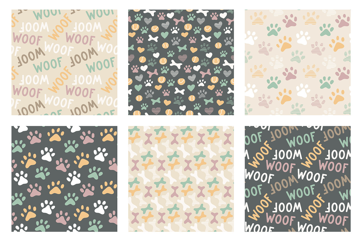 Cute puppy dog pattern bundle, a Pattern Graphic by RevolutionizZed (Photo 16 of 17)