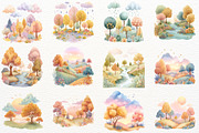 Whimsical Fall Landscape Clipart PNG, a Seasonal Illustration by SugarCloudStudioArt (Thumbnail 5 of 7)