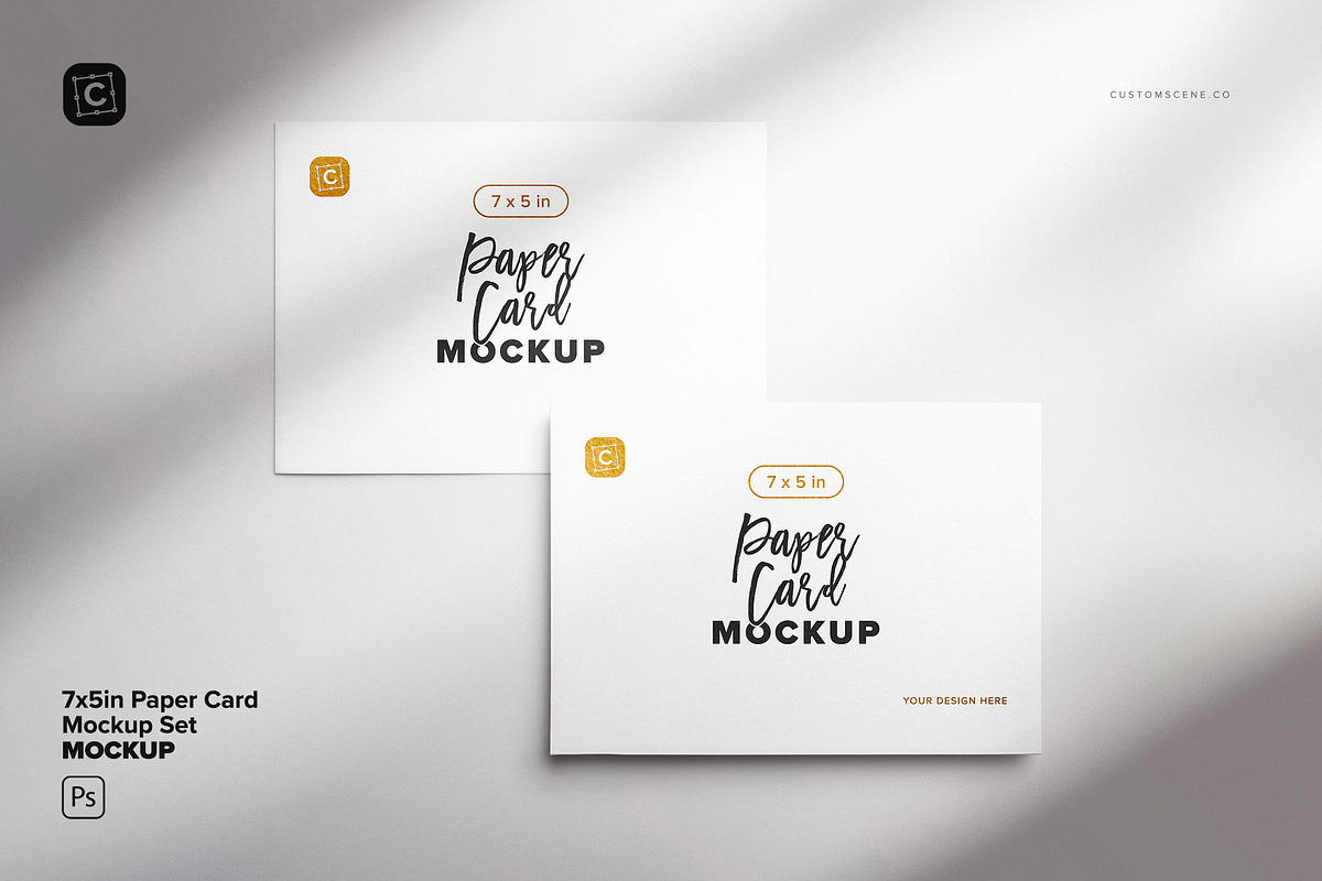 7x5in Paper Card Mockup Set, a Mockup by Custom Scene (Photo 2 of 10)