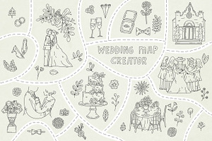 Hand Drawn 186 Wedding elements