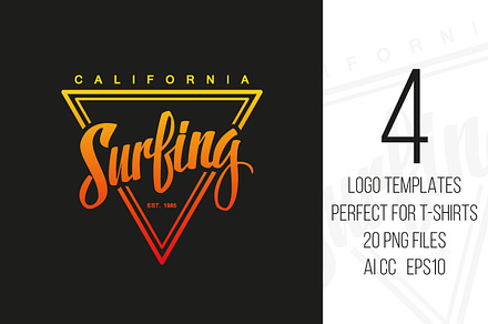 Surfing Logo Set.