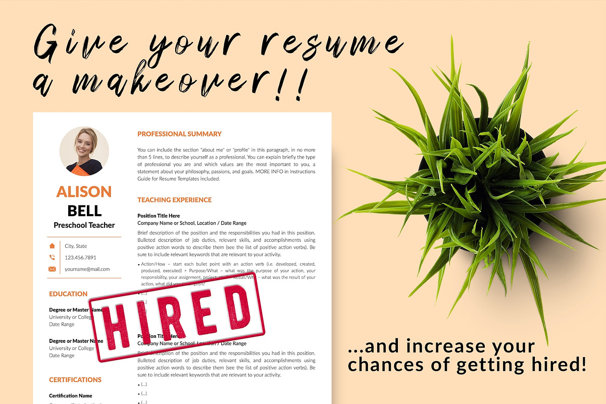 Teacher CV Format / Resume - Alison, a Resume Template by Templates Design Co. (Photo 16 of 17)