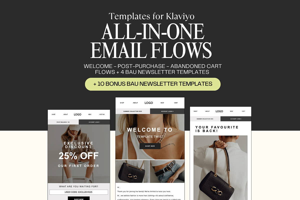 Klaviyo Newsletter Template Flows, an Email Template by Template Twist Shop (Photo 1 of 11)