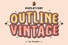 Outline Vintage - Retro Groovy Font