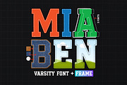 Mia Ben - Varsity Font Canva Frames, a Script Font by Jozoor (Thumbnail 1 of 7)