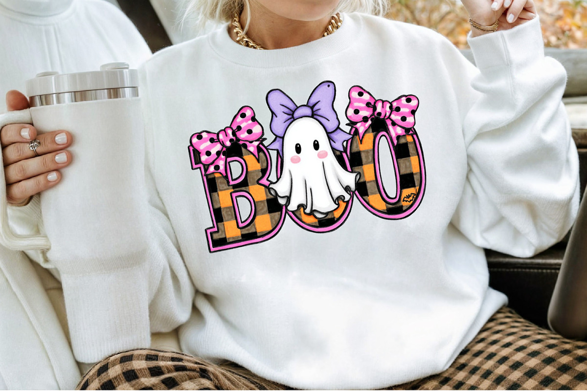 BOO Cute Halloween Ghost Checkered P, an Illustration by Sublimation Artist (Photo 4 of 9)