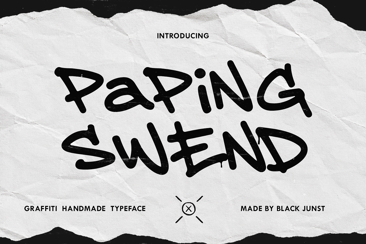 Paping Swend – Graffiti Font, a Handwritten Font by Black Junst (Photo 1 of 7)