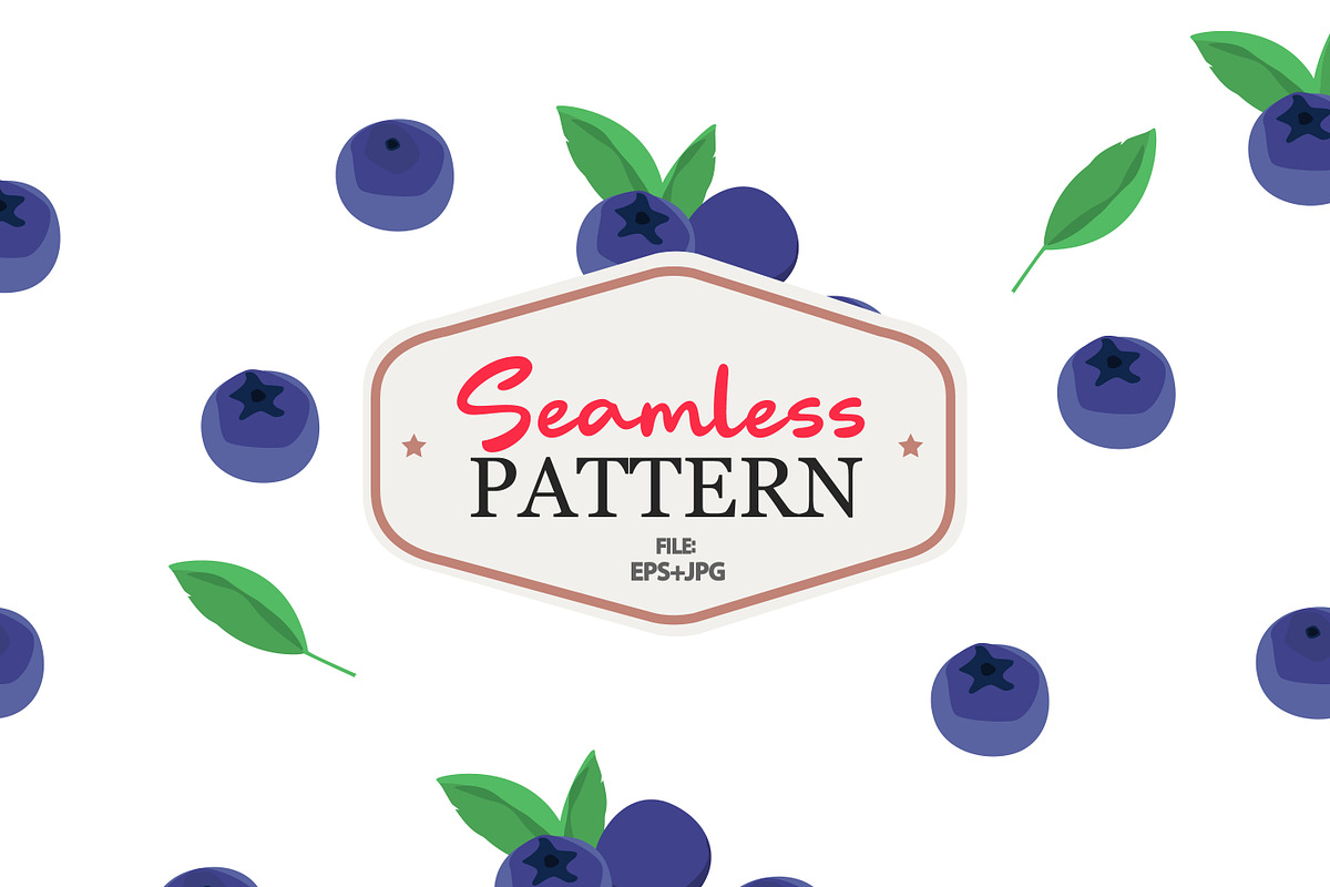 Blueberries seamless pattern, a Pattern Graphic by Viktorijareut (Photo 1 of 6)