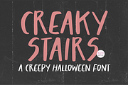 CREAKY STAIRS Scary Halloween Font, a Sans Serif Font by Blush Font Co. (Thumbnail 1 of 6)