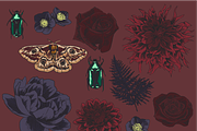 Dark Garden Floral Illustration Kit, a Seasonal Illustration by Instinct Design Co (Thumbnail 2 of 2)