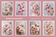 Soft Blush Floral Illustration, a Decorative Illustration by Housui Patterns (Thumbnail 3 of 12)