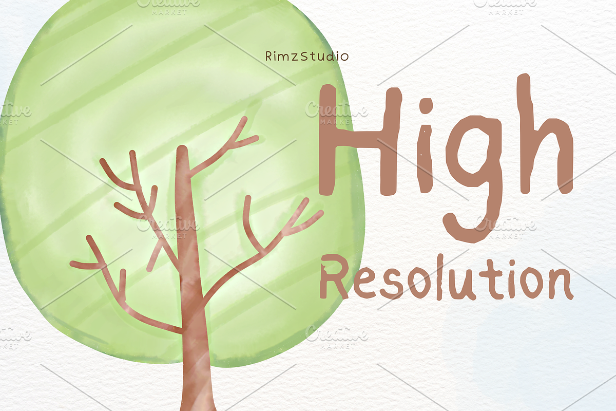 Watercolor Trees Clipart PNG, a Seasonal Illustration by RimzStudio (Photo 3 of 6)
