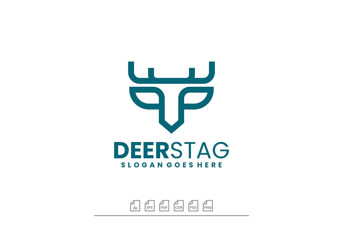 Logo Deer Stag Line Art Style, a Branding & Logo Template by ARIF22GANTENG