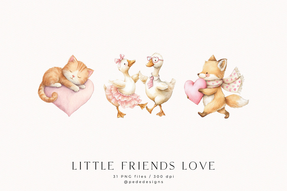 Little Friends Love, an Animal Illustration by PeDe Designs (Photo 6 of 11)