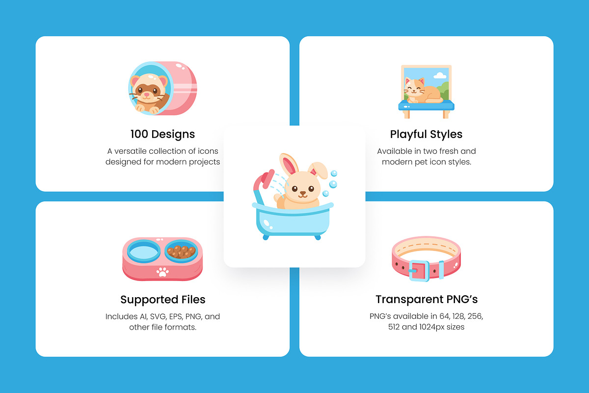 100 Pet Flat Icons, an Emoji Icon by Prosymbols (Photo 2 of 11)
