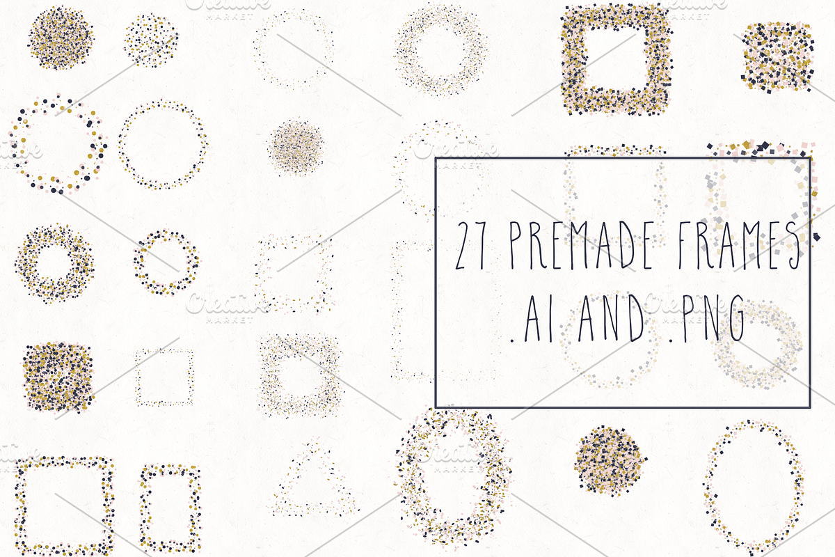 Gold, Blush & Navy Confetti Bundle, an Object Graphic by TeaBerry (Photo 5 of 5)