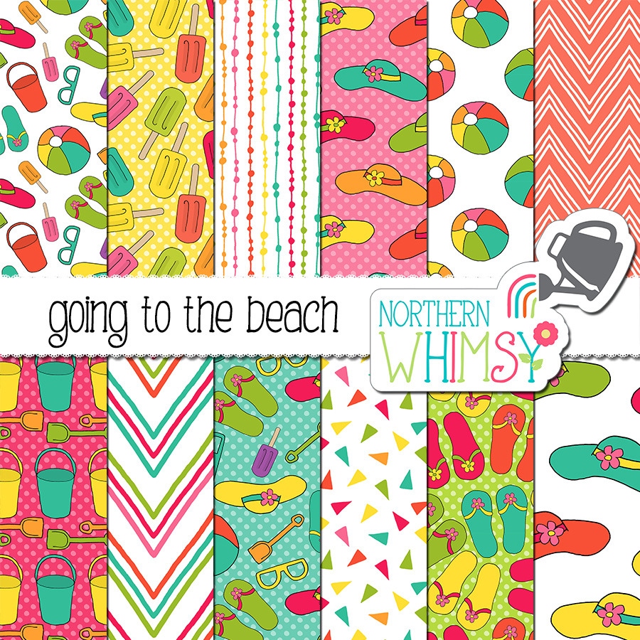 Summer Beach Patterns, a Pattern Graphic by Northern Whimsy Design