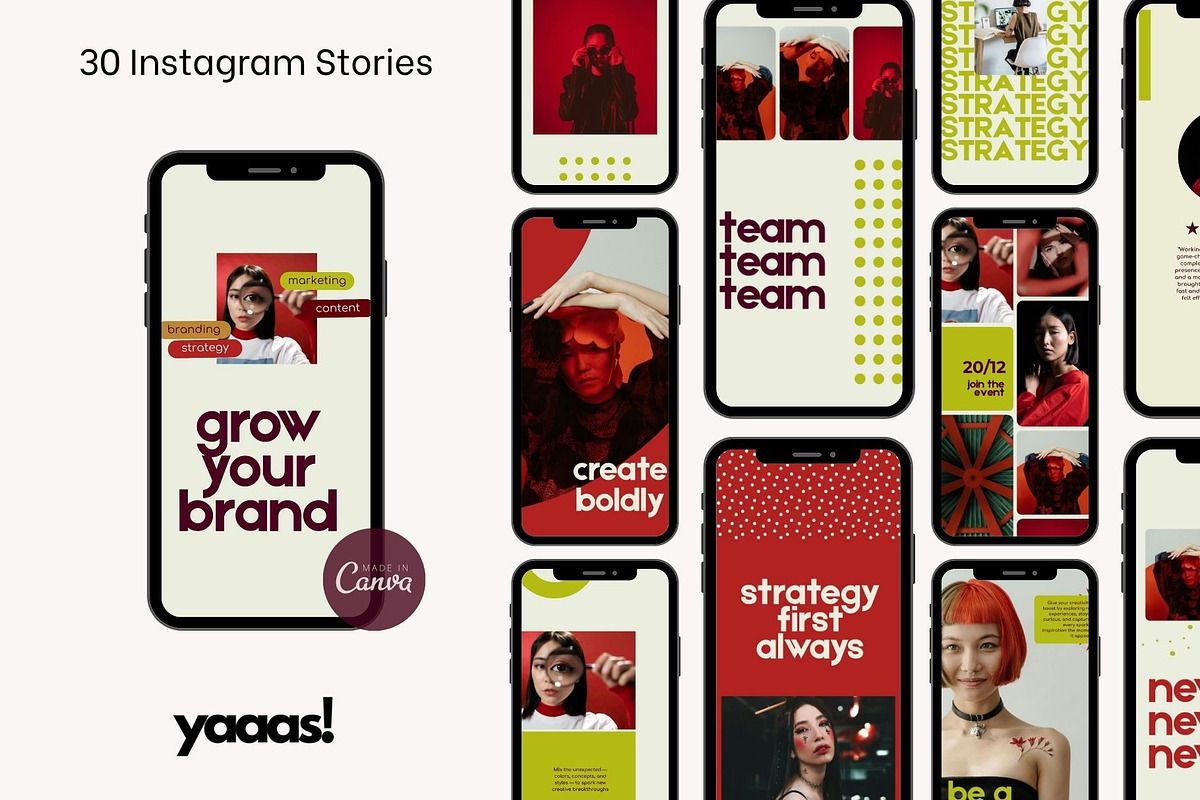 Bold Red Instagram Template Kit, a Social Media Template by Yaaas Design (Photo 12 of 12)