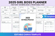 2025 Girl Boss Planner For Canva, a Stationery Template by Shumaya (Thumbnail 1 of 7)