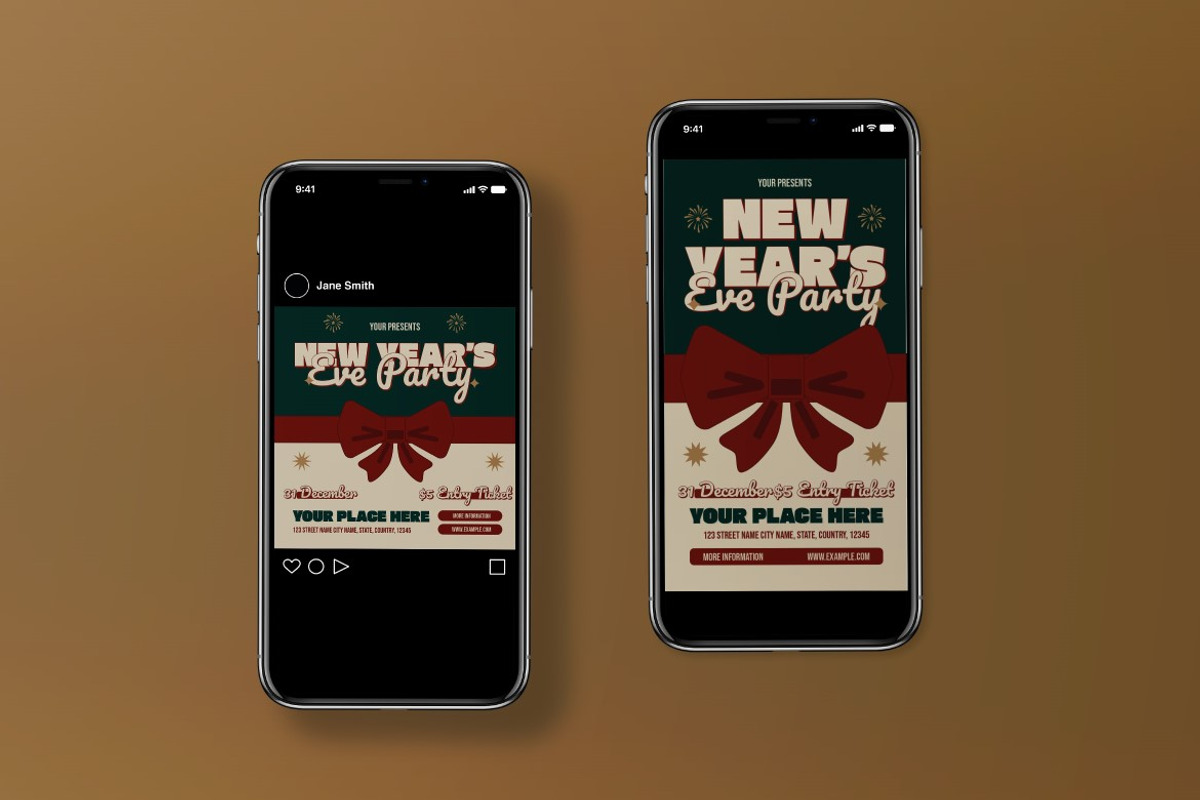 Green New Years Eve Party Flyer Set, a Flyer Template by graphicook (Photo 3 of 3)