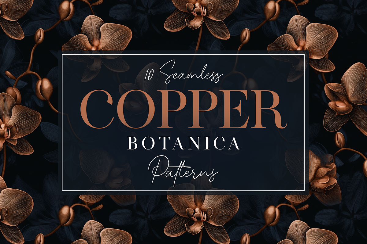 10 Copper Botanica Patterns, a Pattern Graphic by Motifs (Photo 1 of 12)