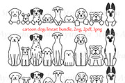 lineart dogs sitting&peeking bundle, an Animal Illustration by dogsinarow (Thumbnail 1 of 3)