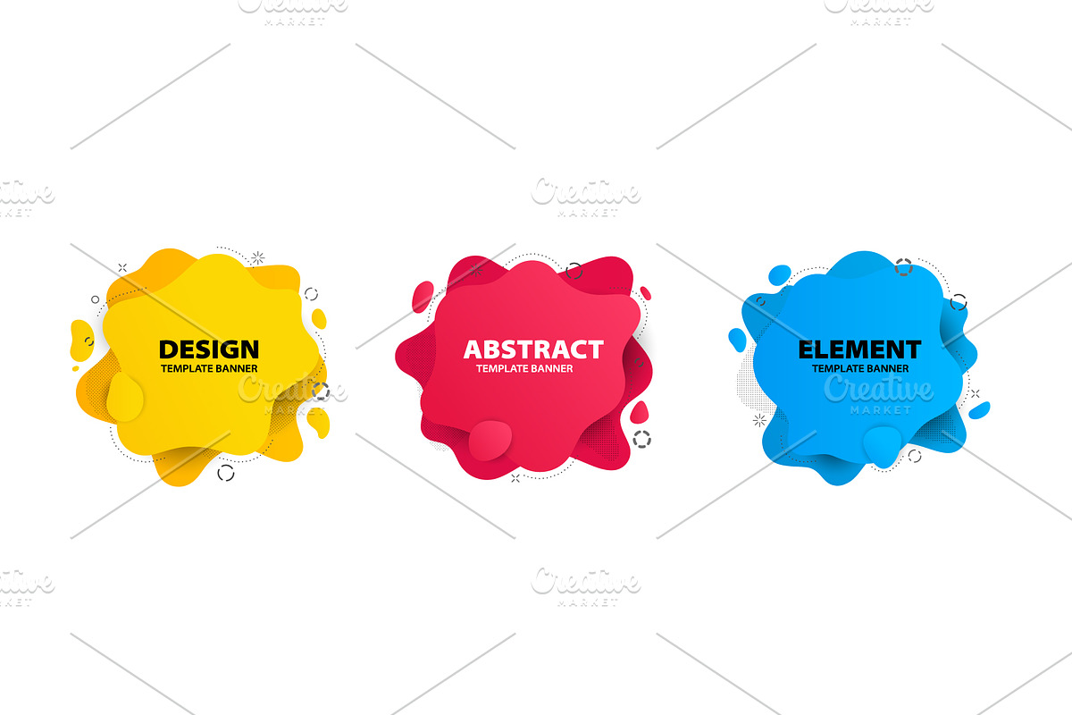 Colorful abstract shape banners, a Decorative Illustration by Yayasya