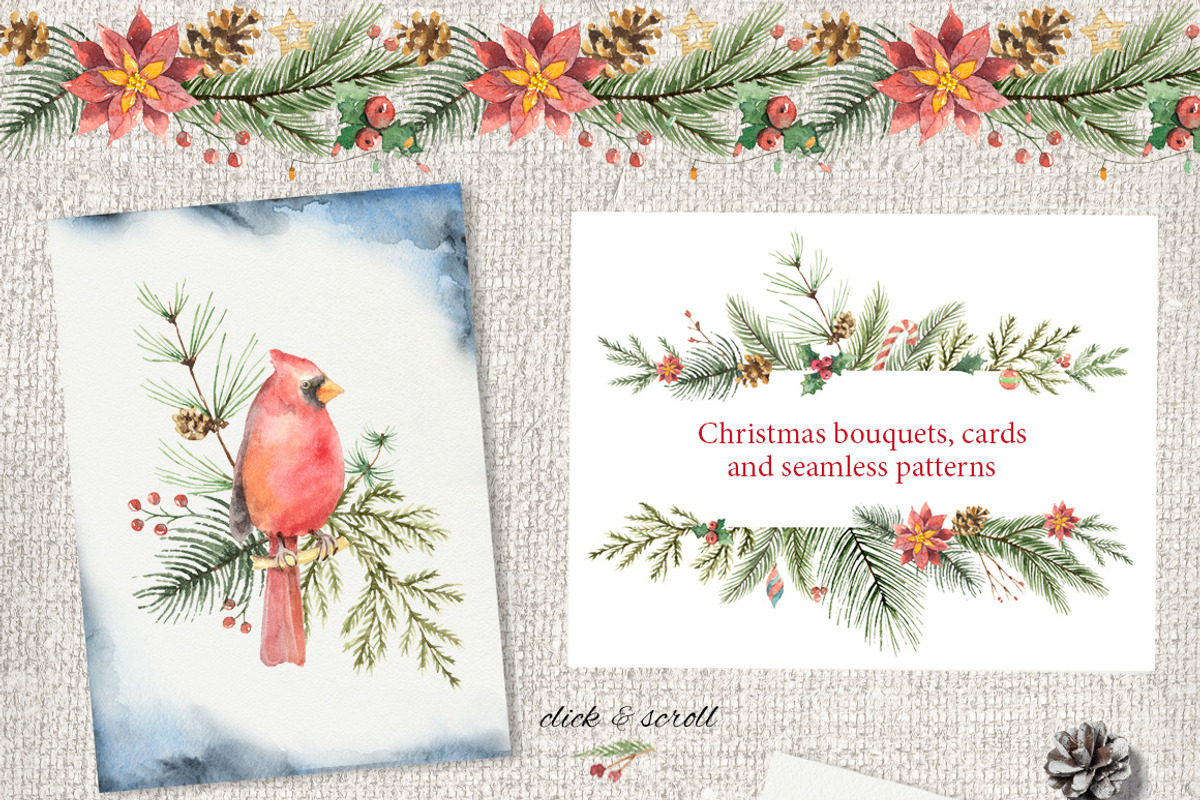Watercolor Christmas collection., a Decorative Illustration by Elena Medvedeva (Photo 4 of 8)