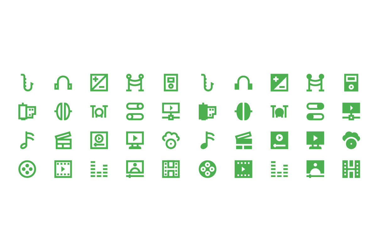 200 Multimedia Material Design Icons, a Solid Icon by Creative Stall (Photo 5 of 5)