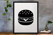 Hamburger Silhouette SVG, a Food Illustration by newminddesign (Thumbnail 3 of 3)