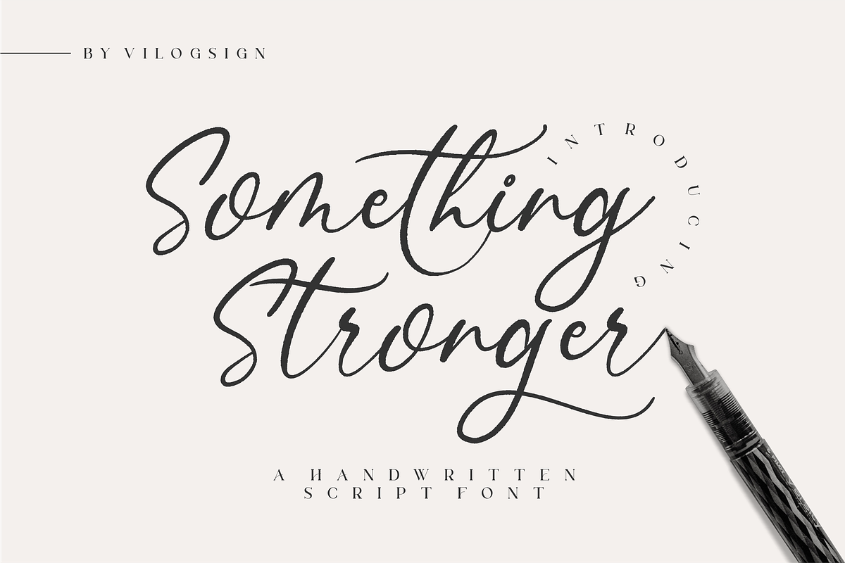 Something Stronger Handwritten Font, a Script Font by Vilogsign (Photo 1 of 9)