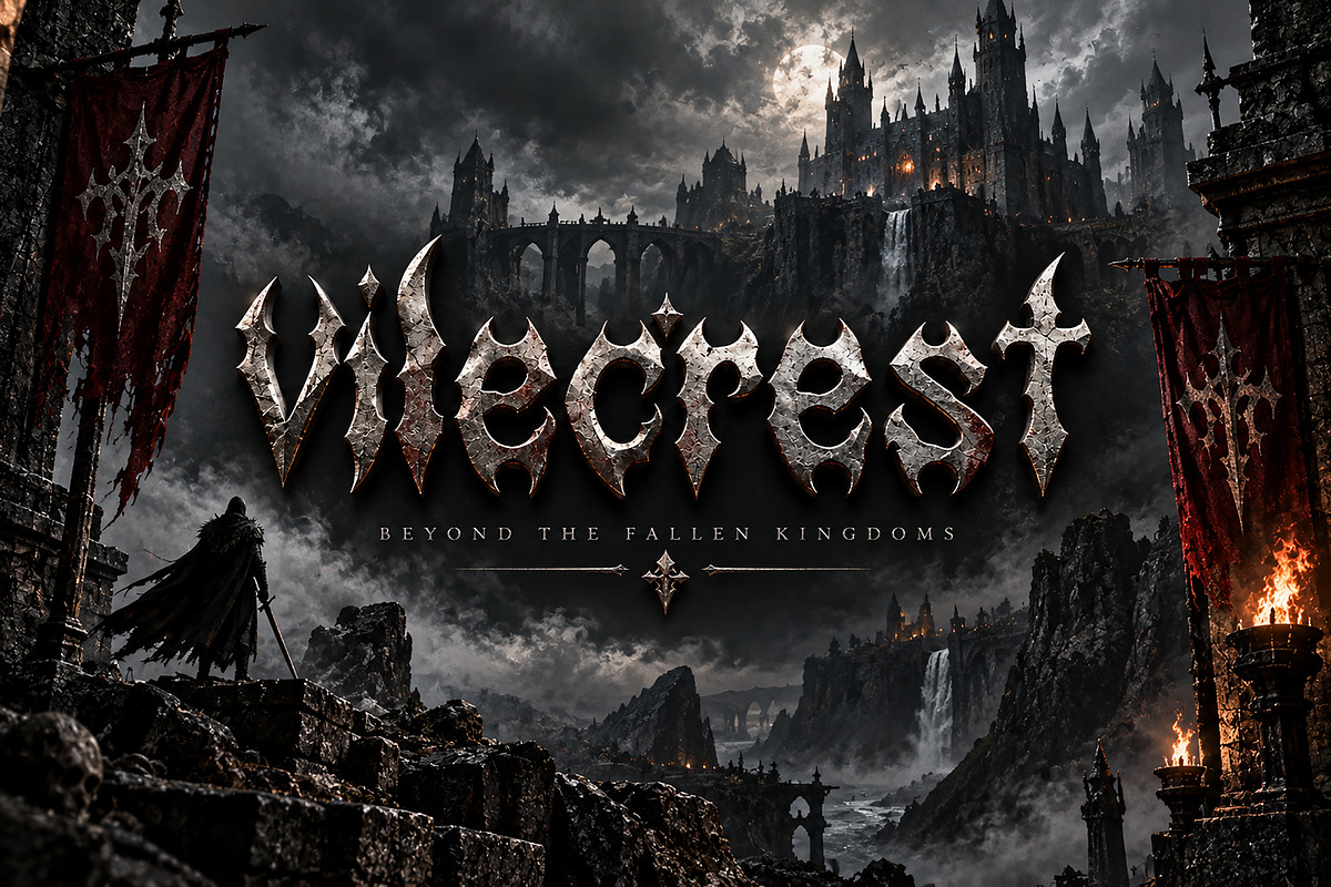 Vilecrest — Dark Gothic Font, a Script Font by Wow Magic (Photo 3 of 5)